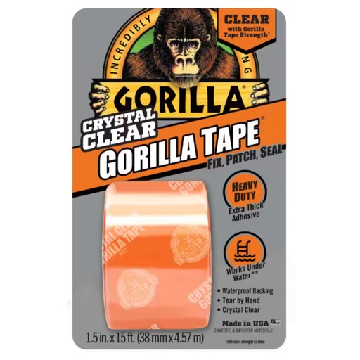[1590421] Gorilla 1.88 in. W X 15 Ft. L Clear Repair Tape
