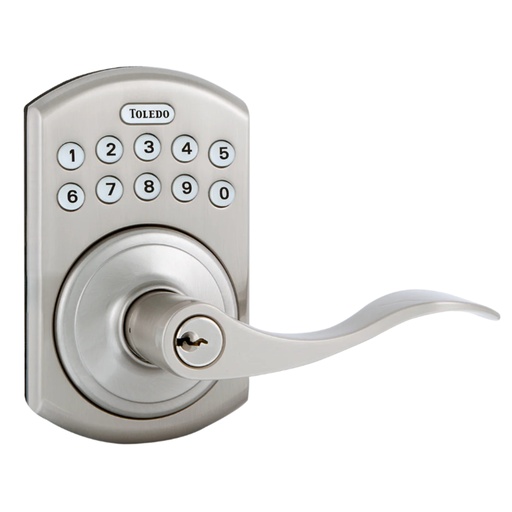 [380008984] Toledo Electronic Jaen Lever with Remote Access in Satin Nickel Finish