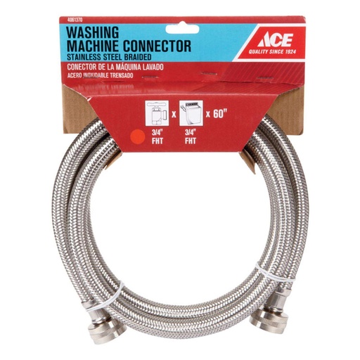 [4061370] Ace 3/4 in. FHT X 3/4 in. D FHT 60 in. Brass Washing Machine Supply Line