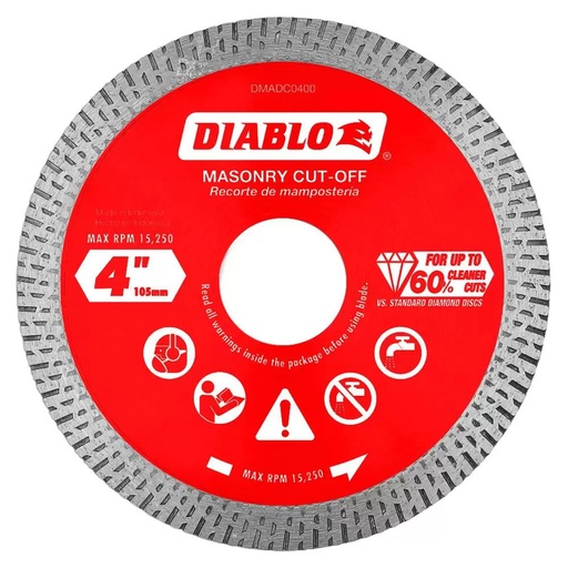 [2009738] Diablo 4 in. D X 7/8 in. Diamond Masonry Cut-Off Disc 1 Pk