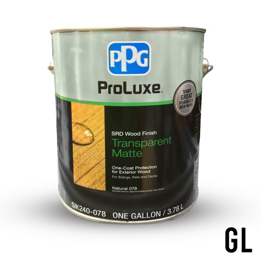 [420023016] ProLuxe SRD Transparent Matte Natural Oil-Based Alkyd-Oil Wood Finish 1 Gal