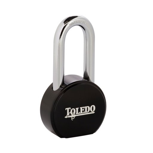 [380009295] Black Series Super Duty Solid Steel Long Shackle Padlock with Black Electric-Coating