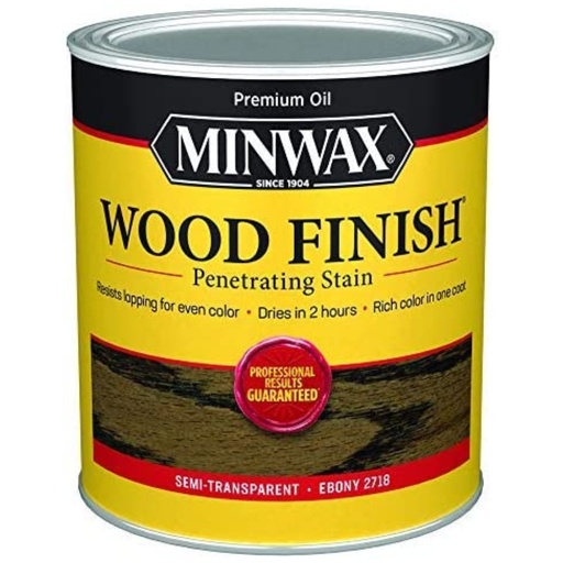 [12397] Minwax Wood Finish Semi-Transparent Ebony Oil-Based Oil Stain 1 Qt.