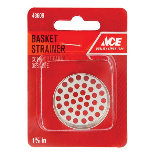 [43609] Ace 1-3/8 in. D Chrome Stainless Steel Replacement Strainer Basket