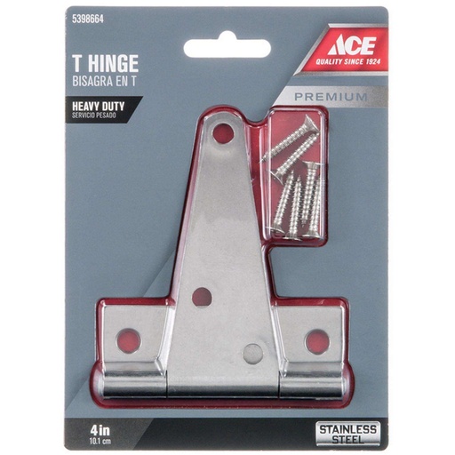 [5398664] Ace 4 in. L Stainless Steel Heavy Duty T Hinge 1 Pk