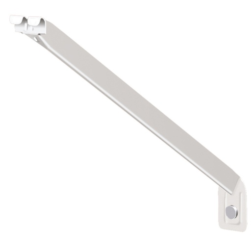 [660600] Fixed Mount White Steel 17.25 in. L Standard Support Bracket for 12-in. Deep Wire Shelving (2 Pack)
