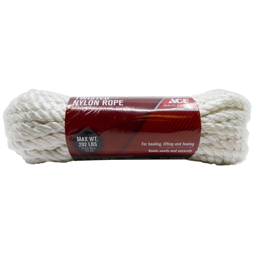 [7809221] Ace 3/8 in. D X 50 Ft. L White Twisted Nylon Rope