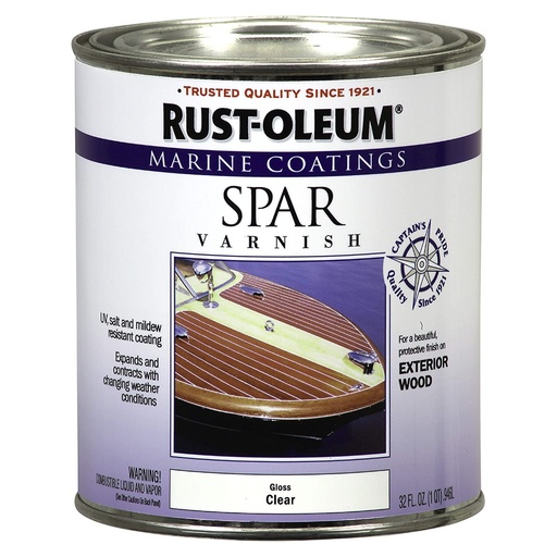 [10017] Rust-Oleum Gloss Clear Oil-Based Marine Spar Varnish 1 Qt