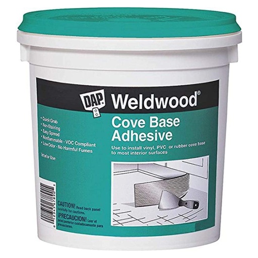 [1799568] DAP Weldwood High Strength Synthetic Acrylic Latex Off White Cove Base Adhesive 1 Qt