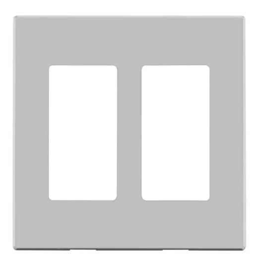 [3004978] Leviton Decora Light Gray 2 Gang Polycarbonate Decorator Screwless Wall Plate 1 Pk