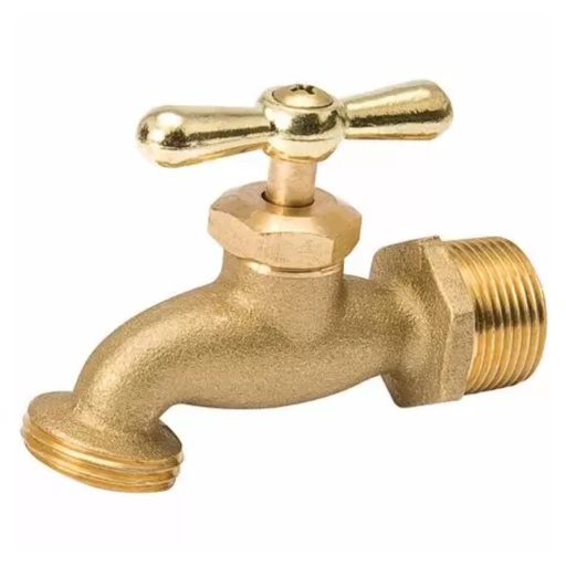[403083] Homewerks 3/4 in. MIP X 3/4 in. MHT Brass Hose Bibb