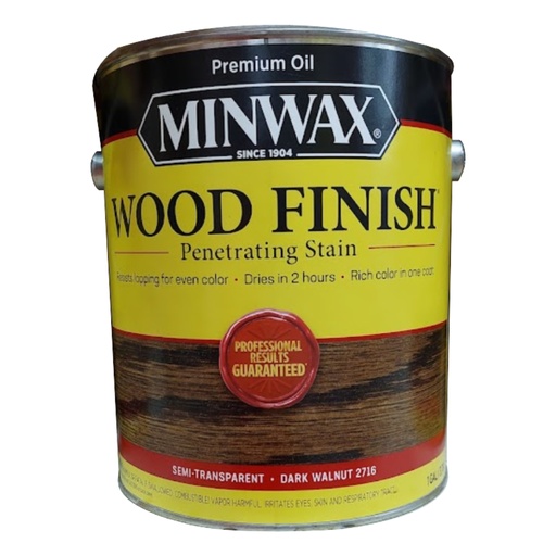 [13050] Wood Finish Semi-Transparent Dark Walnut Oil-Based Penetrating Wood Stain 1 Gal