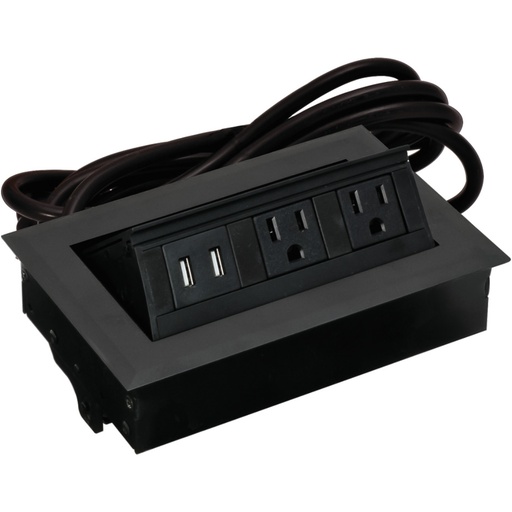 [822.09.331] HAFELE HAD PDS 2 AC/2 USB BLACK