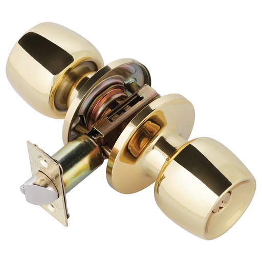 [380009002] Toledo V1900MAUS3 Malaga Round Knob Exterior Lock, Polished Brass