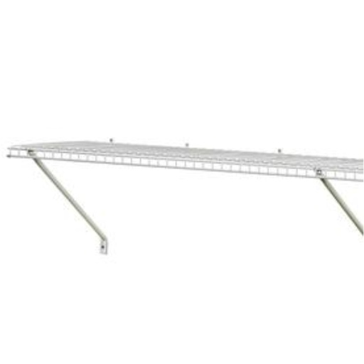 [1061] ClosetMaid WSK-7212 Wall Mount 72" Long X 12"D Wire Closet Wall Pantry Shelf Kit White Storage and Organization Closet Organizers Shelves