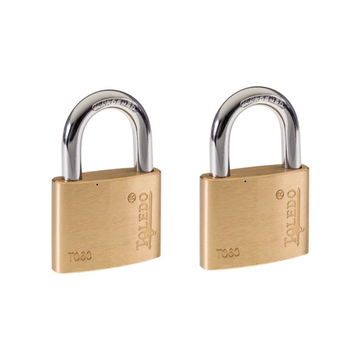 [380009508] Toledo Brass Padlock 60mm 2 Pack