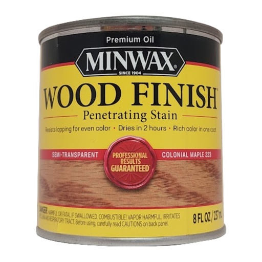 [420013366] Minwax Wood Finish Semi-Transparent Colonial Maple Oil-Based Wood Stain 0.5 Pt.