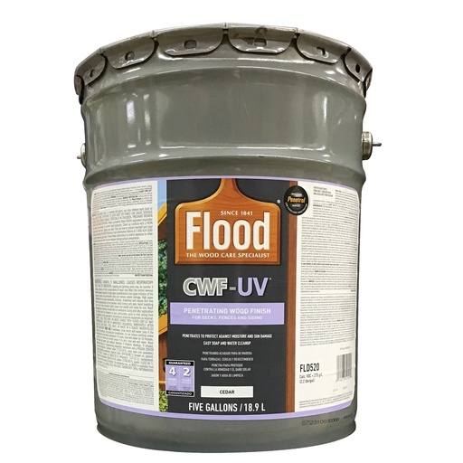 [420020123] Flood CWF-UV® Exterior Wood Stain  Transparent Cedar  5 Gallon