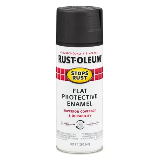 [11876] Rust-Oleum Stops Rust Flat Black Spray Paint 12 Oz.