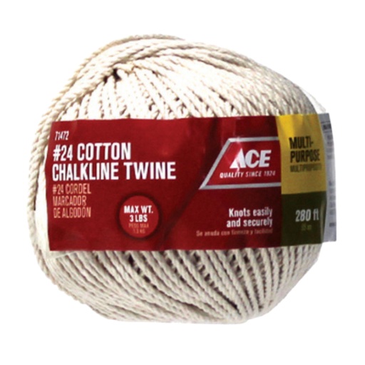 [71472] ACE #24 X 280 Ft White Twisted Cotton Twine