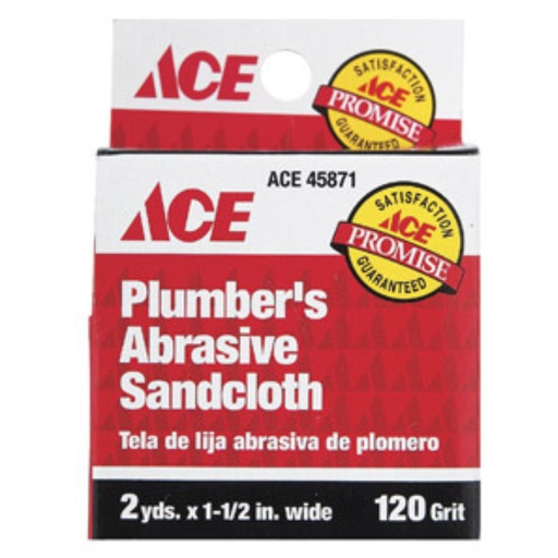 [45871] Ace 2 L X 1-1/2 W 120 Grit Aluminum Oxide Sanding Cloth 12 Pk - Total Qty: 12