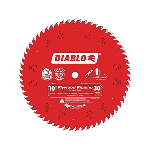 [2829638] Diablo Tracking Point 10 in. D X 5/8 in. TiCo Hi-Density Carbide Ripping Saw Blade 30 Teeth 1 Pk