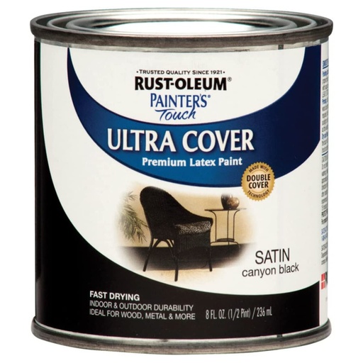 [420007587] Rust-Oleum Ultra Cover Satin Canyon Black Paint Exterior and Interior 250 G/L 1 Qt