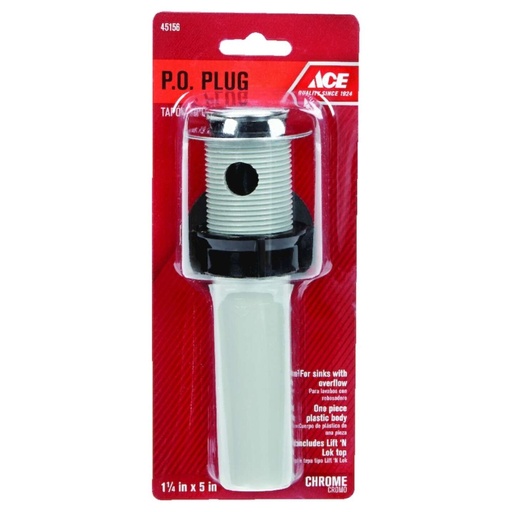 [45156] Ace 1-1/4 in. Plastic Pull Out Plug 1-1/4 in. Dia