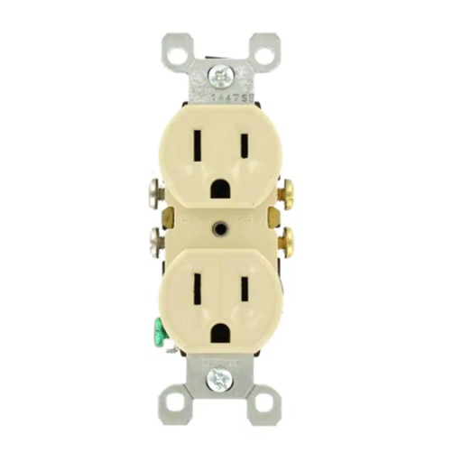 [3201605] Leviton 15 Amps 125 Volt Ivory Outlet 5-15R 1 Pack