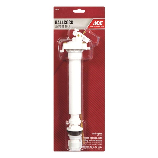 [4299749] Ace Adjustable Ballcock White Plastic for Universal