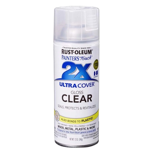 [1395987] Rust-Oleum Painter's Touch Ultra Cover Gloss Clear Spray Paint 12 Oz.