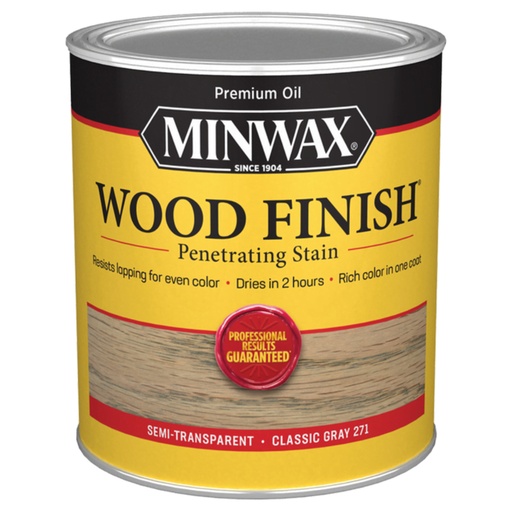 [1515048] Minwax Wood Finish Semi-Transparent Classic Gray Oil-Based Oil Wood Stain 1 Qt.