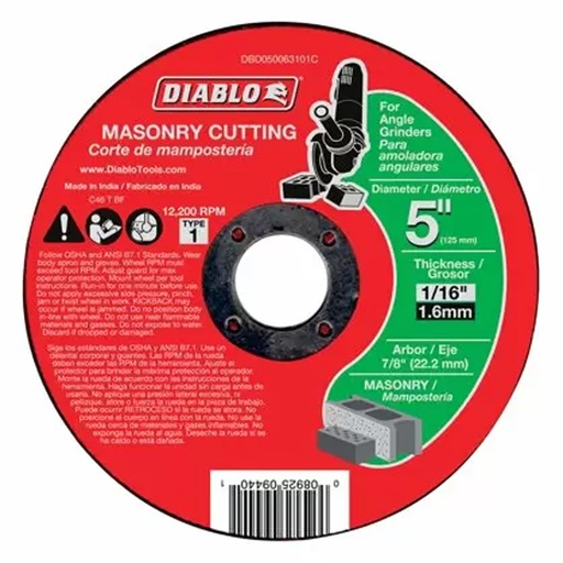 [DBD050063101C] DIABLO DISCO C/CEM 5X1/16