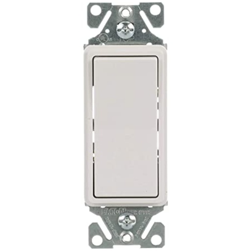 [450009607] Cooper Wiring Devices 393765011 7501V 15A Single Pole 4-Way Decorator Rocker Switch  Ivory