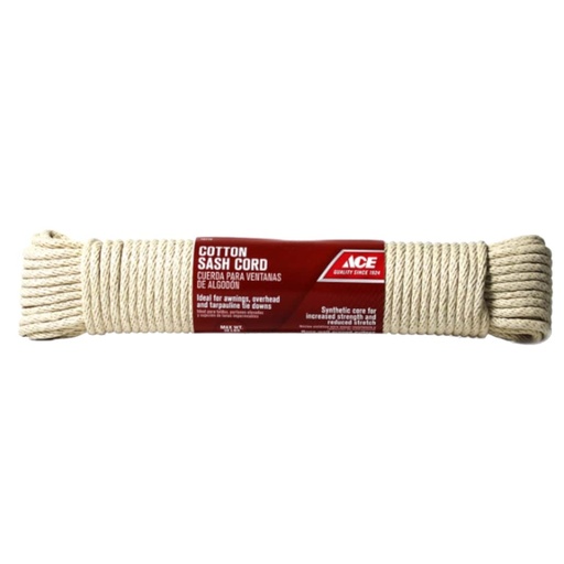 [70770] Ace 1/4 in. D X 100 Ft. L White Solid Braided Cotton Cord