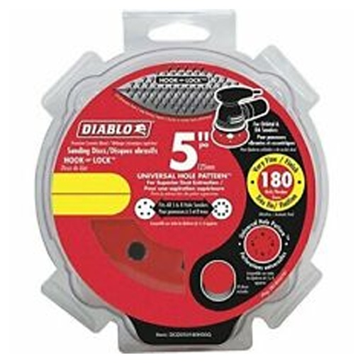 [DCD050180H04G] Diablo 5 in. Ceramic Blend Hook and Lock Sanding Disc 180 Grit Very Fine 4 Pk