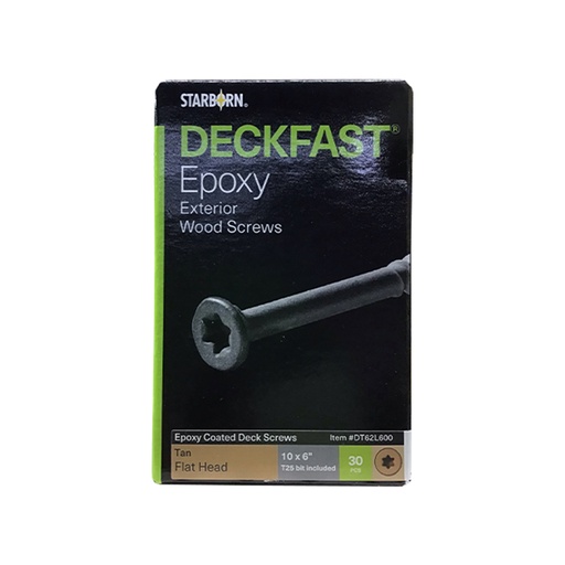 [DT62L600] DECKFAST 10X6 TORX TAN 30PC