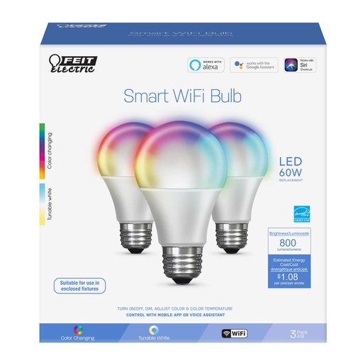 [3004570] LED SM A19E26 60W CC 3PK