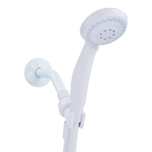 [4705406] Oakbrook Collection White PVC 3 Settings Handheld Showerhead 1.8 Gpm