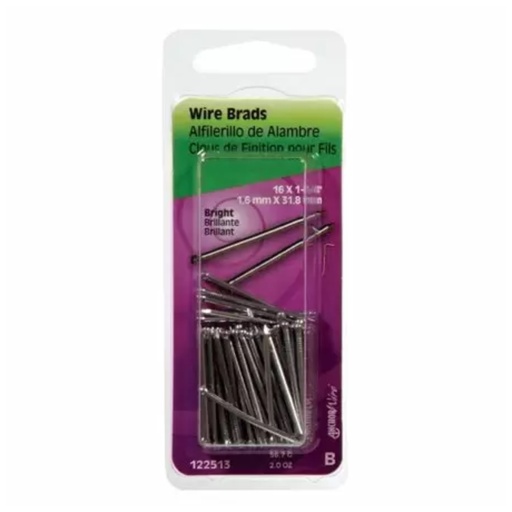 [122516] Hillman 16 Ga. X 1-1/2 in. L Bright Steel Brad Nails 1 Pack 1.75 Oz.