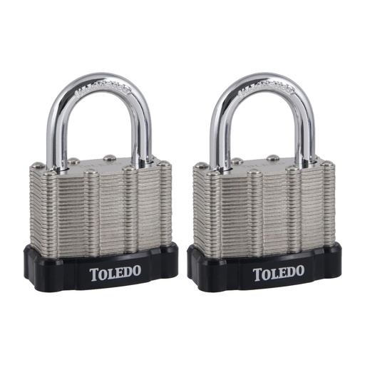[L50KA2] Toledo 50mm Laminated Keyed Padlock Alike (2-Pack)