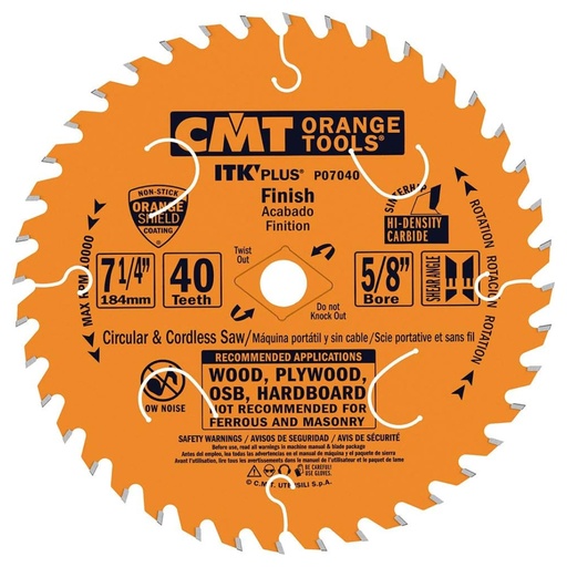 [P07040] CMT ITK SAW BLADE 7-1/4 40T WOOD