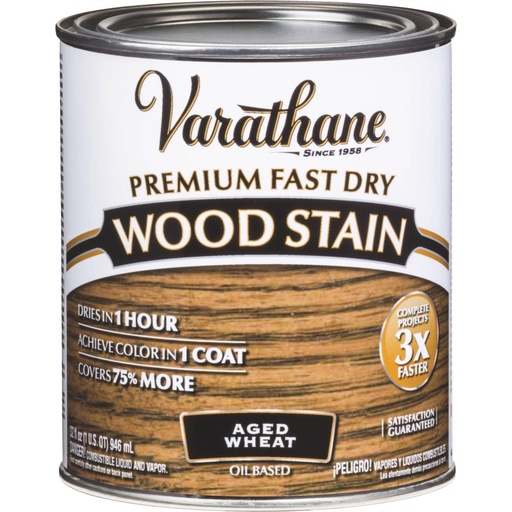 [1014194] Varathane Premium Fast Dry Aged Wheat Wood Stain  1 Qt
