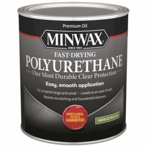 [1026730] Minwax Warm Ultra Flat Clear Oil-Based Fast-Drying Polyurethane 1 Qt