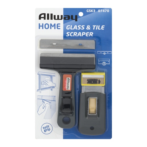 [1666114D] GLASS SCRAPER TOOL SET CARDED