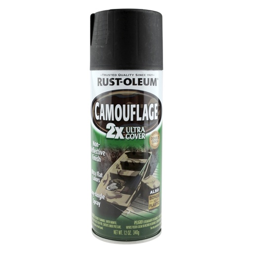 [1805423] Rust-Oleum Specialty Flat Black Camouflage Spray Paint 12 Oz