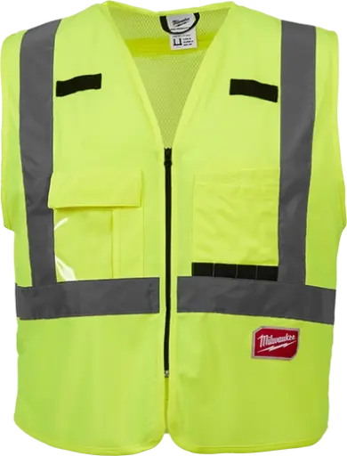 [2006314] Milwaukee Class 2 with 10 Pockets Safety Vest High Visibility Yellow L/XL