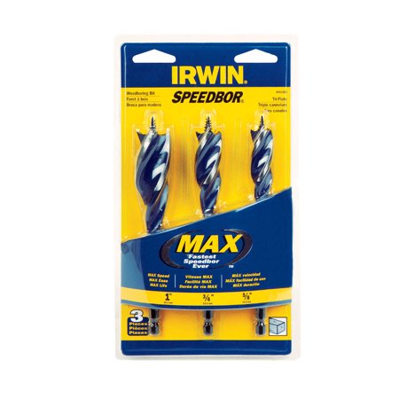 [2195402] Irwin Speedbor Max Speed Carbon Steel Drill Bit Set Quick-Change Hex Shank 3 Pc