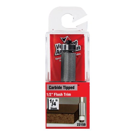 [2195444] Vermont American 1/4 in. D X 1/2 X 1 in. X 2 in. L Carbide Tipped Flush Trim Router Bit