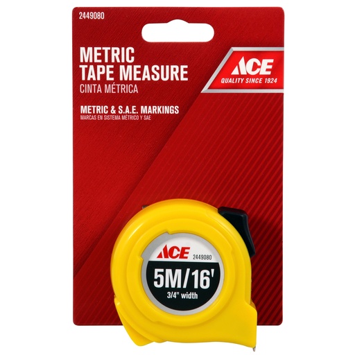 [2449080] Ace 16 Ft. L X 0.75 in. W High Visibility Metric Tape Measure 1 Pk
